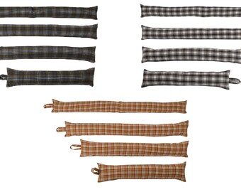 Poly Wool Checked Draught Excluder (4 size options - 3ft, 4ft, 5ft, and 6ft) and 3 Colours