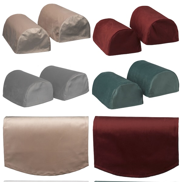 Luxury Plush Soft Velvet Arm Caps and Chairbacks in 4 colours (Beige, Burgundy, Grey and Jade Green)