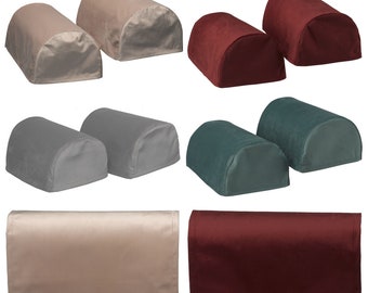 Luxury Plush Soft Velvet Arm Caps and Chairbacks in 4 colours (Beige, Burgundy, Grey and Jade Green)
