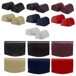 Soft PVC Leather Look Round Arm Caps or Chair Backs (7 Colours - Black, Brown, Burgundy, Cream, Navy, Red and White)