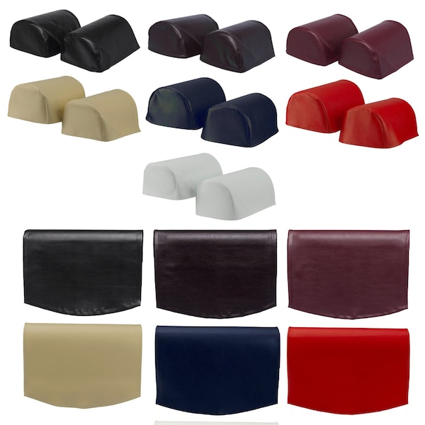 Accoudoirs ronds en PVC souple ou dossiers de chaise (7 couleurs - noir, marron, bordeaux, crème, bleu marine, rouge et blanc)