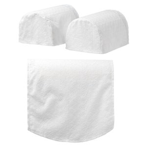 Embroidered White Cotton Broderie Anglaise Arm Caps and Chairbacks - Daisy Design (different size options available)