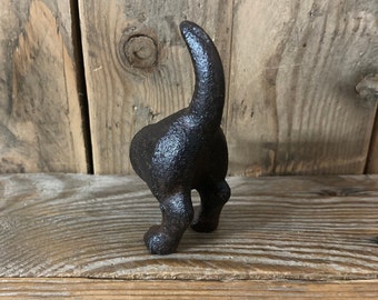 Cast Iron Dog Tail Hook or Handle for Cupboard Door or Drawer - available as 1, 2, 3 or 4 pack sizes