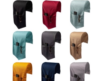Arm Cap with integrated Sofa Tidy made from Half Panama Cotton (9 colours available as 3 variations - left arm, right arm or a pair)