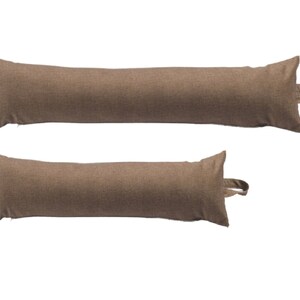 Luxury Plush Faux Suede Draught Excluder in Mushroom (2ft and 2ft 6&quot; lengths - suitable for Narrow Boats, Caravans etc)