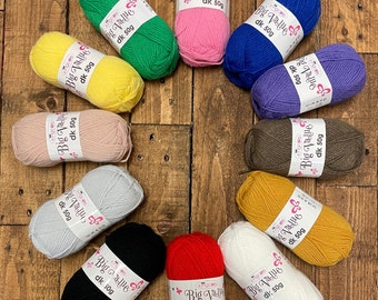 Craft Toy Knitting Yarn Pack - King Cole Big Value DK (12 Colours x 50g)