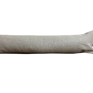 Light Grey Melton Wool Draught Excluder with Leatherette Handle (two size options - 3ft, 4ft)