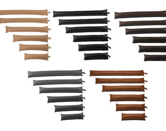 Leatherette Draught Excluder with Handle (6 Sizes - 2ft, 2ft 6&quot;, 3ft, 4ft, 5ft and 6ft and 5 colours - Beige, Black, Brown, Grey and Tan)