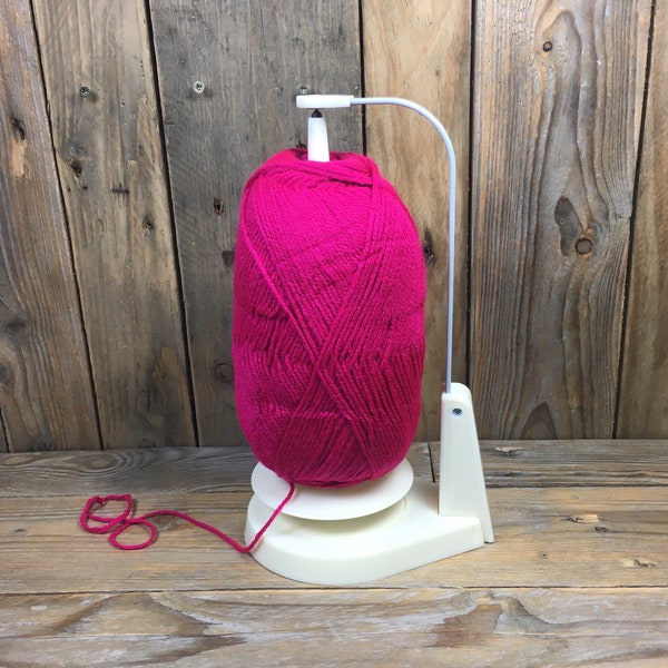 Wool Jeanie the Magnetic Yarn Ball Holder Which Feeds by Revolving the Wool for Knitting and Crocheting also Additional Spindles and Bases