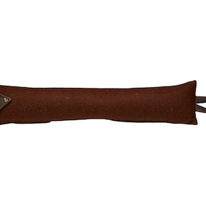 Harris Tweed Draught Excluder with Leather Detail - Horizon Walnut
