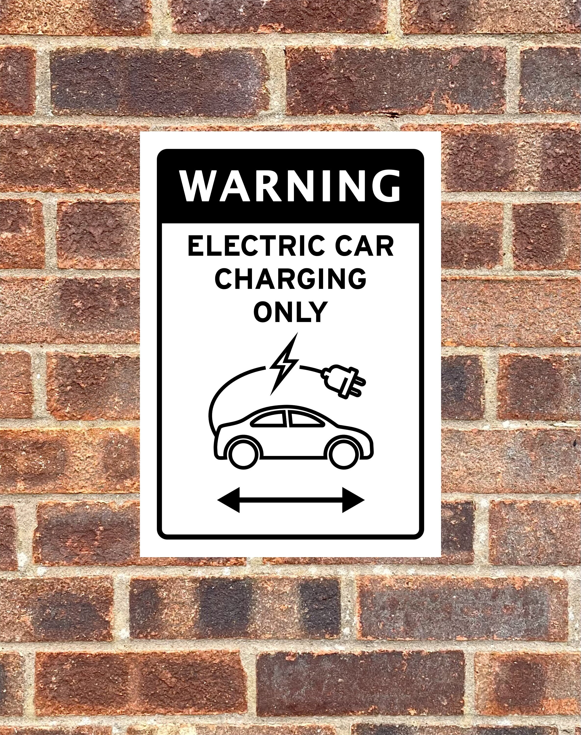 Warning Electric Car Parking Only Sign Funny Joke Sticker Wall Etsy UK