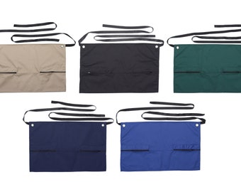 Money Cash Short Zipped Pocket Professional Apron 22" wide x 14" long - 5 colourways