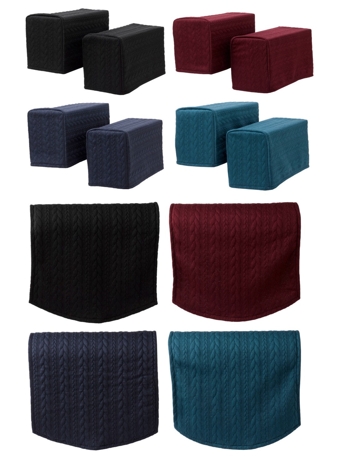 Arm Caps and Chair Backs Made From a Stretchy Fabric With a Cable Knit