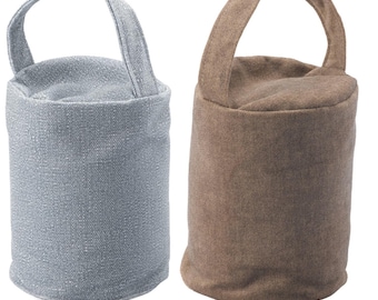 Faux Suede Cylinder Doorstop Cover with Handle -  Mint or Mushroom