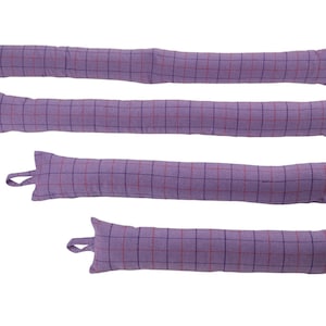 Checked Lilac Draught Excluder in 4 size options - 3ft, 4ft, 5ft and 6ft