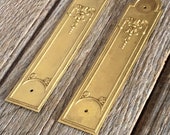 Classic moulded vintage French repousse finger plates - (pair of) door decoration architectural salvage