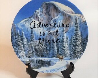 Adventure is Out There - Retro Repurposed Plate - ZeroFucks Plate Collection