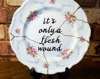 It's Just a Flesh Wound No.5 - Kintsugi-Inspired Gallery Wall Plate - ZeroFucks Plate Collection