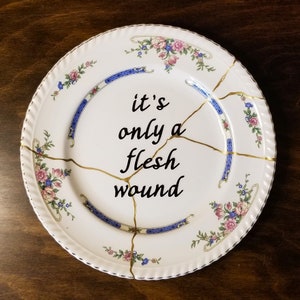 It's Just a Flesh Wound No.7 Kintsugi-Inspired Gallery Wall Plate ZeroFucks Plate Collection image 3