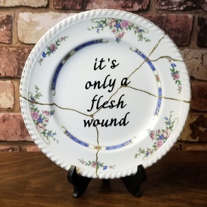It's Just a Flesh Wound No.7 Kintsugi-Inspired Gallery Wall Plate ZeroFucks Plate Collection image 1
