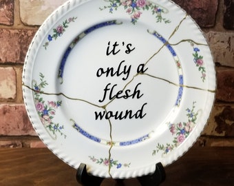 It's Just a Flesh Wound No.7 - Kintsugi-Inspired Gallery Wall Plate - ZeroFucks Plate Collection