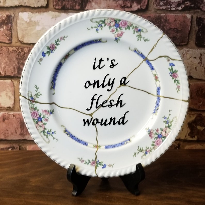 It's Just a Flesh Wound No.7 Kintsugi-Inspired Gallery Wall Plate ZeroFucks Plate Collection image 1