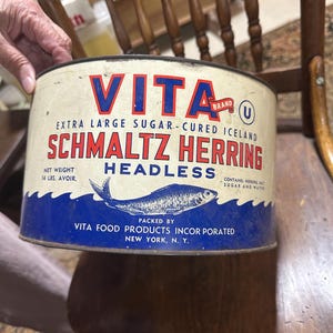 Boîte de conserve vintage Schmaltz Herring ~ Marque Cita Cette vieille maison ~ ANCIENNES boîtes de conserve