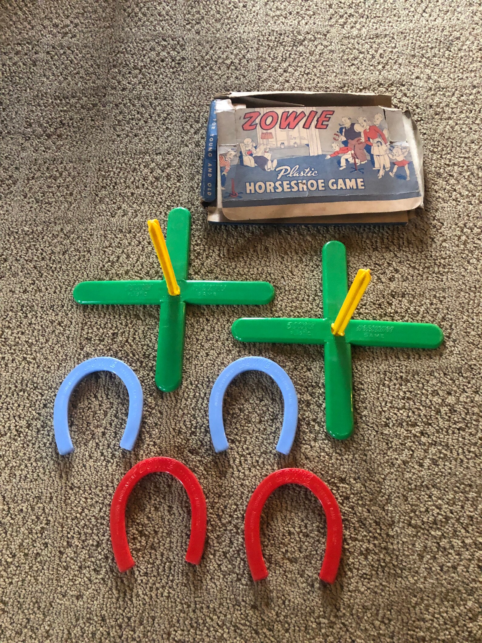 Vintage INDOOR Horseshoe Game by Zowie Indoor Fun Toy Old Etsy