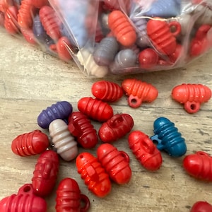 Lot of (50) BUTTONS ~ Blue Red or Grey Turquoise Pink~ Unused ~ Salvage ~ 1950s~One Price ~ 3/4 inch diameter ~