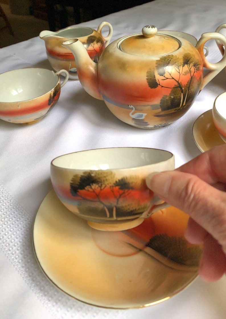 Vintage Hand painted China Tea Set by UCAGCO Made in JAPAN Etsy
