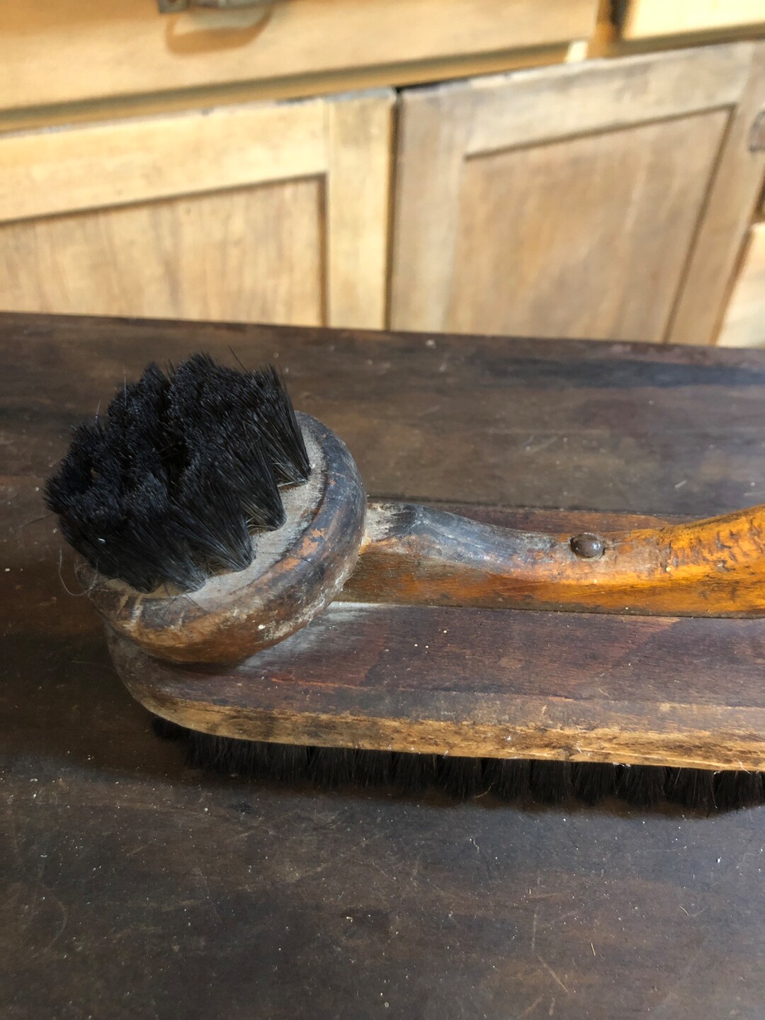 Antique Shoe Shine Brush Farmhouse Decor Old Brush Shoe-shine Supplies ...