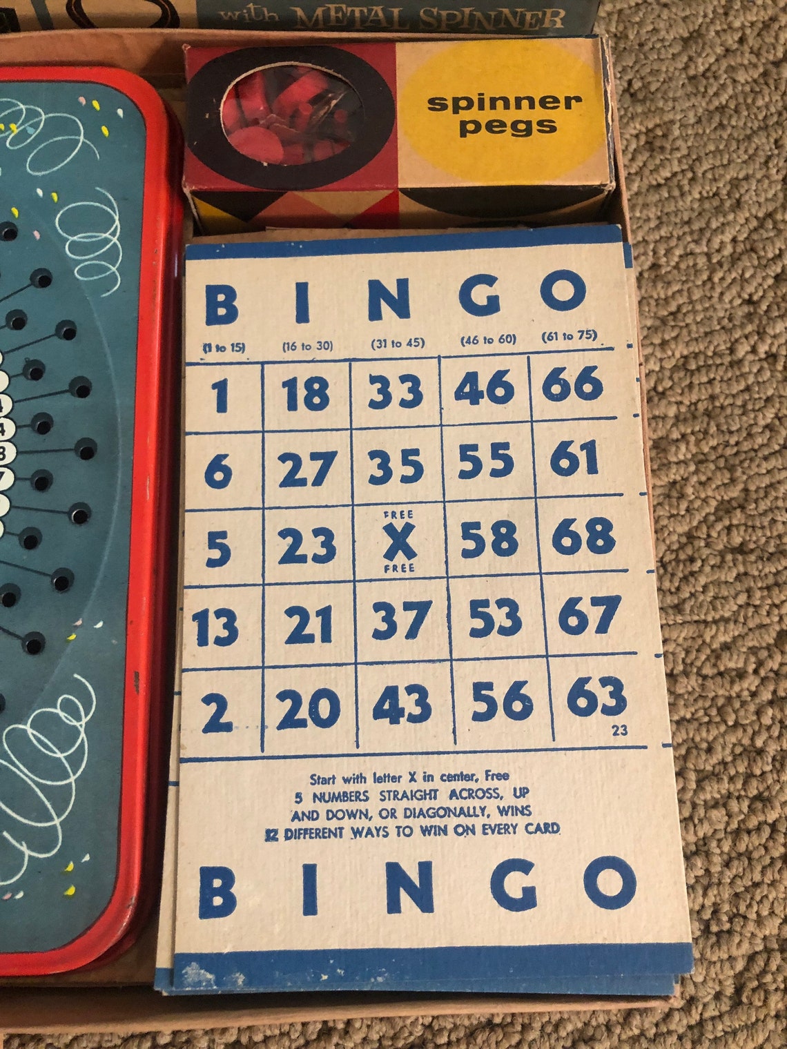 Vintage Old Bingo GAME Milieu du siècle 1953 Pressman Bingo Etsy France