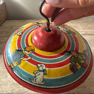 Antique J. Chein & Co. Tin spinning TOP ~ Old toys from the early 20th century