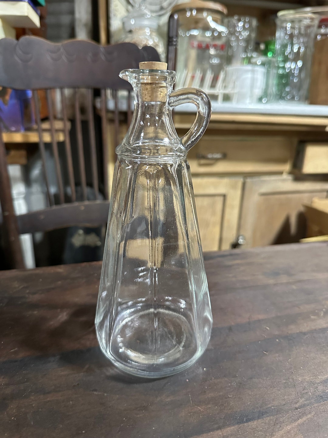 Antique Olive Oil & Vinegar Cruet Bottle With Handle Large Etsy