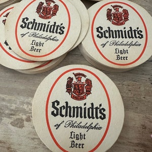 Vtg Pkg of (10) Schmidt&#39;s Beverage Bar Coasters ~ Philadelphia Light beer ! Authentic Bar Coasters ~ Rare ~New Old Stock Beer Coasters