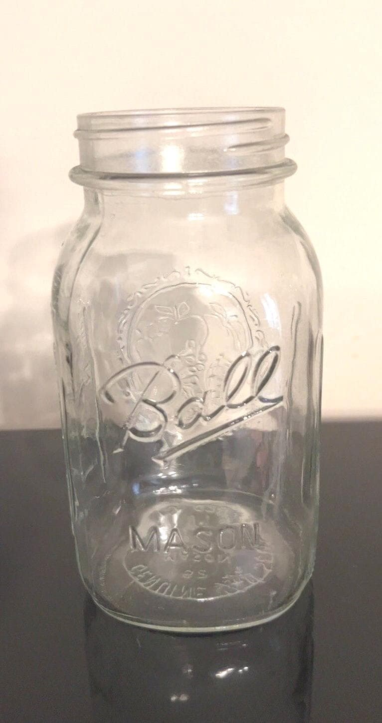 ヴィンテージボールメイソンジャー：7インチエンボスフルーツデザイン