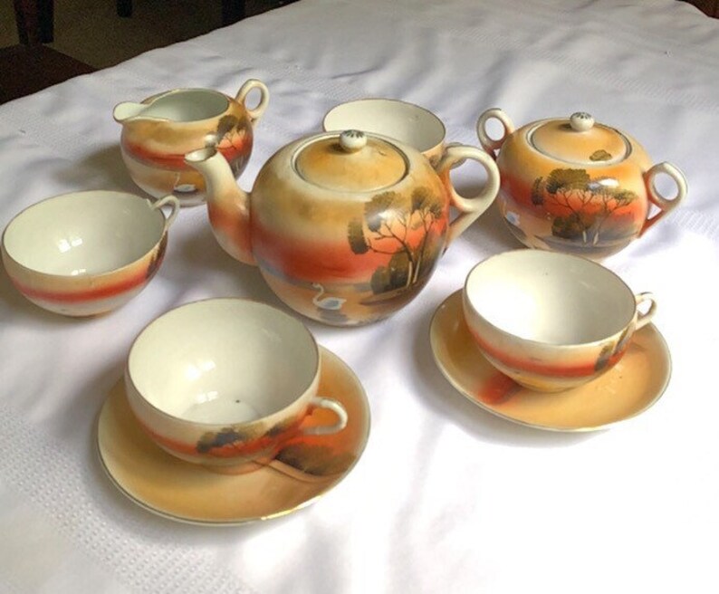 Vintage Hand painted China Tea Set by UCAGCO Made in JAPAN Etsy