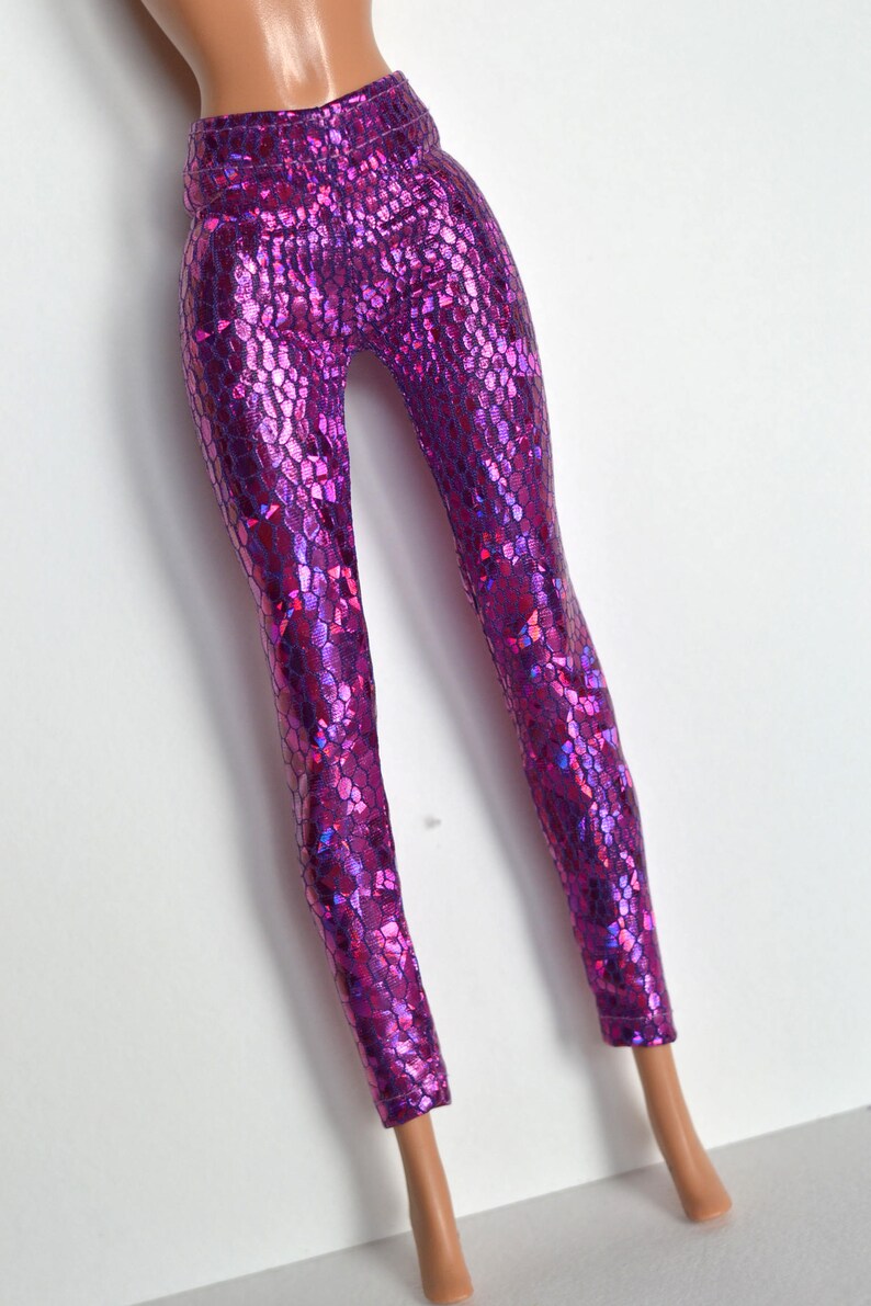 Sparkling fuchsia stretch Leggings fashion doll | Etsy