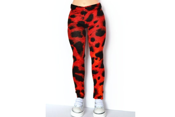 red leopard print tights