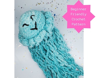 Crochet Amigurumi Jellyfish PDF Pattern- Beginner-Friendly Crochet Plushie Pattern - No Sew Crochet - Ocean Animal Pattern-