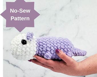 Baby Fluss Otter Häkelanleitung - Amigurumi Snuggler ohne Nähen (PDF Download)