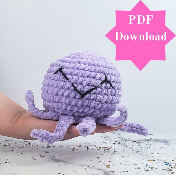 Crochet Amigurumi Octopus PDF Pattern- Beginner-Friendly Crochet Plushie Pattern - No Sew Crochet - Ocean Animal Pattern-