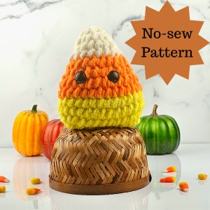 Candy Corn Crochet Pattern - Amigarumi Candy Corn Stuffers - Easy Halloween Candy Corn Crochet Decor PDF Pattern