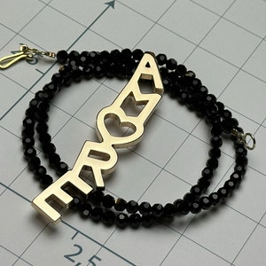 Amore Pendant: Beaded Statement Necklace - Modern Hip Hop Jewelry - Romantic Gift - Long Strand Design