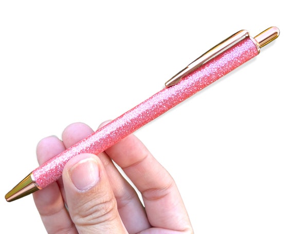 Glitter Pen, Hot Pink Glitter pen, office gifts, office supplies, pens,  pen, refill pens, gift for her, ink pens, black ink pens