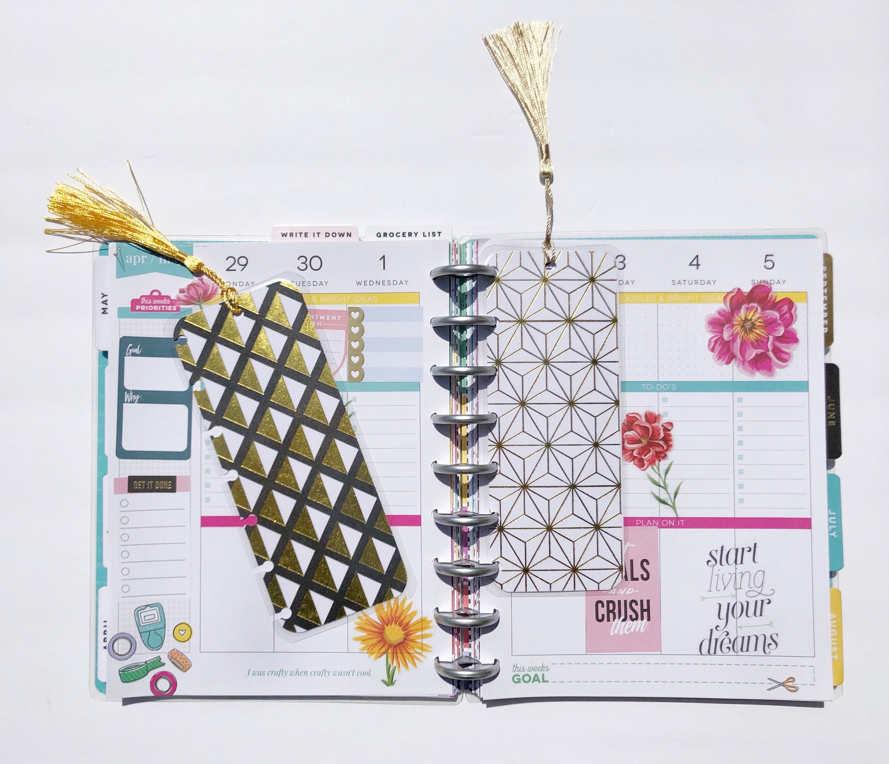 Happy Planner Inspired Bookmarks Planner Bookmarks Etsy