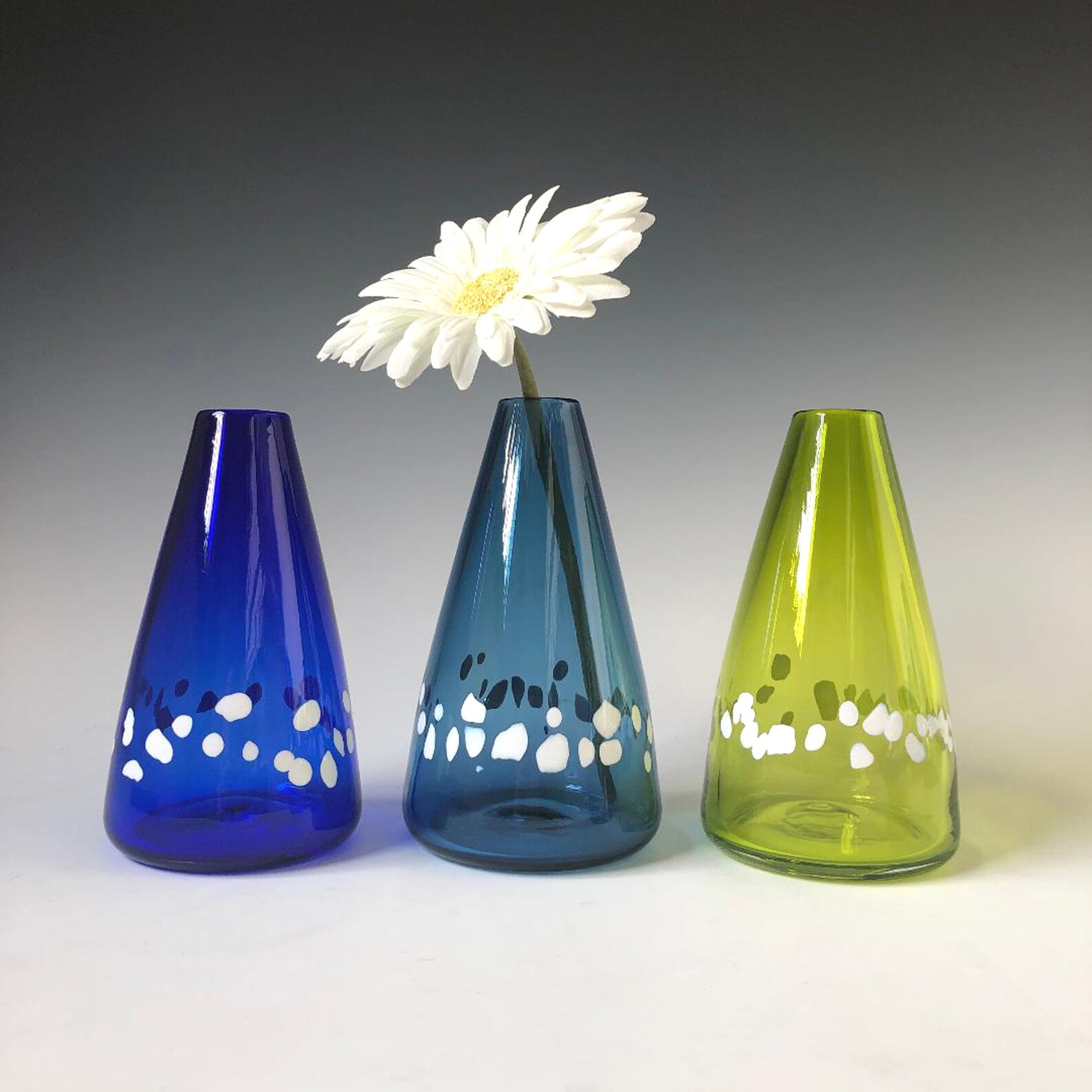 Original Hand Blown Cone Shaped Glass Vase Cobalt Blue with Etsy