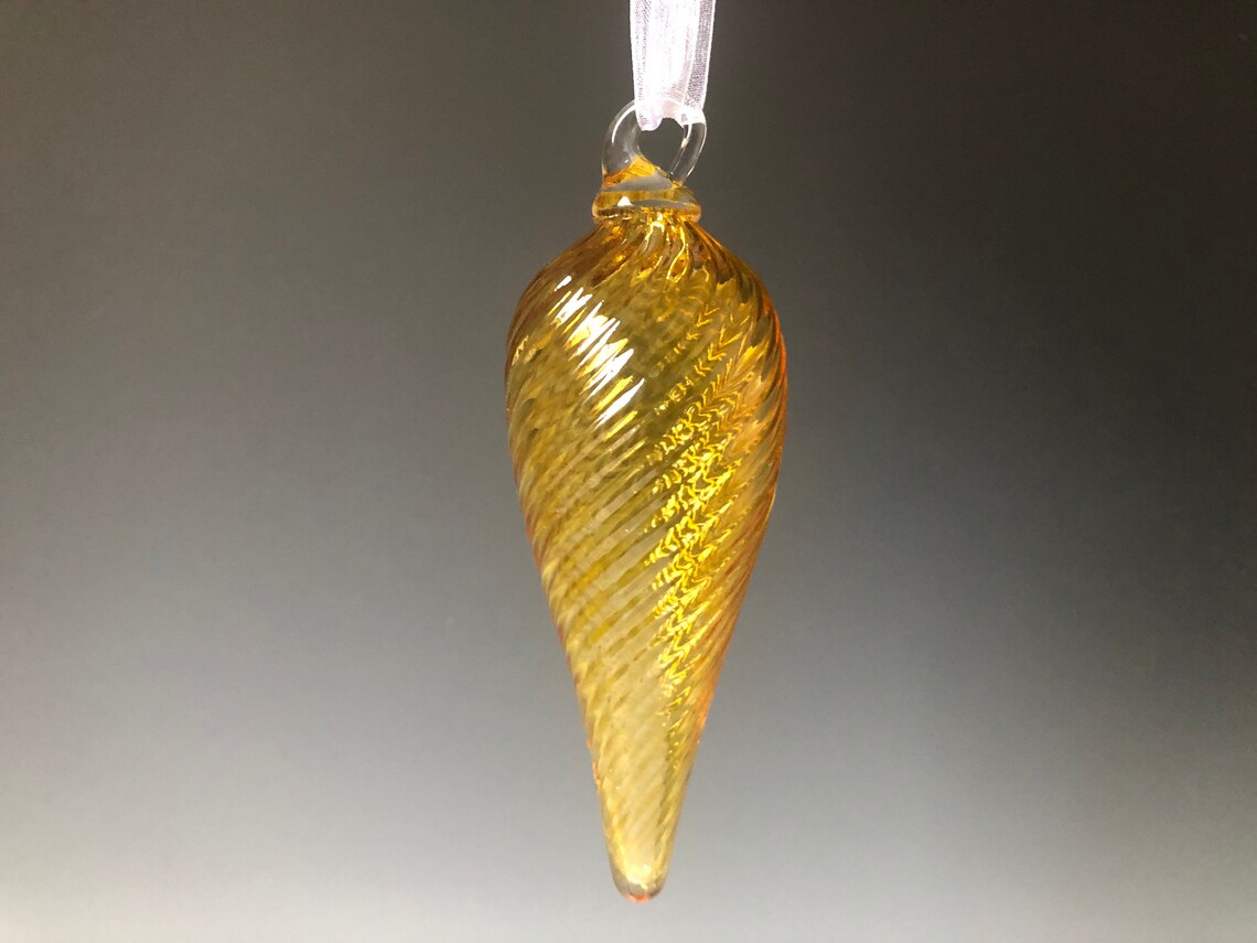 Original Handblown Glass Ornament Teardrop Shaped Etsy