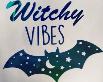 Witchy Vibes Holographic Vinyl Decal 4" x 4.5"