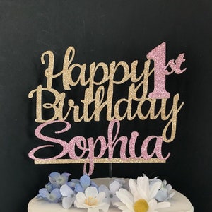 Any Name Any Number Happy Birthday Cake Topper, Personalized Cake Topper, Custom Birthday Cake Topper, 1 Birthday Cake Topper, 21st Birthday